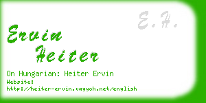 ervin heiter business card